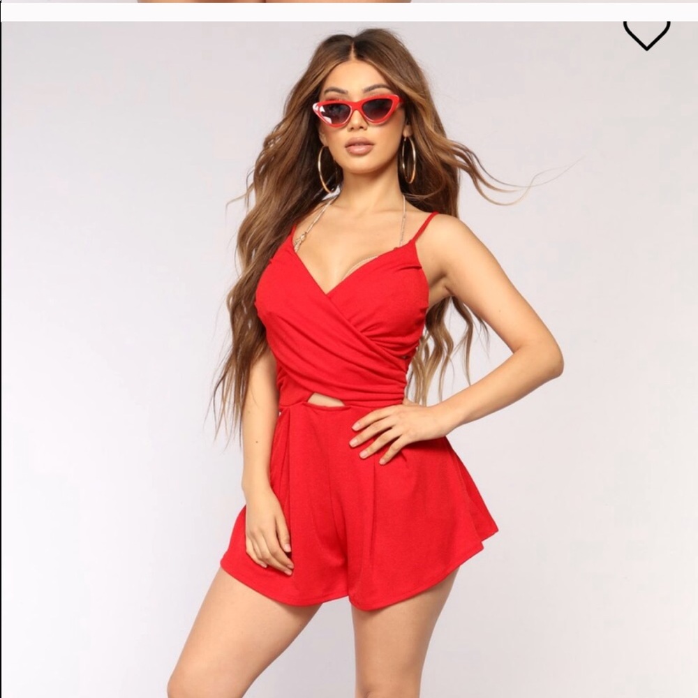 Red Wrap Romper